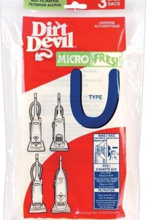 Dirt Devil Type U Microfresh Vacuum Bags (3-Pack), 3920750001, 3 Count (Packaging may vary) , white
