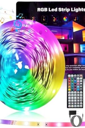 100FT Led Lights for Bedroom, Color Changing RGB Led Strip Lights Indoor, Music Sync Led Light Strip with Remote and App Control, DIY Led lights for Room Home Decor Ambient Lighting (1*100FT)