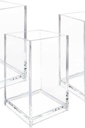 Clear Acrylic Cosmetic Pencil Pen Holder Cup Clear Makeup Brush Holder Acrylic Brushes Storage
