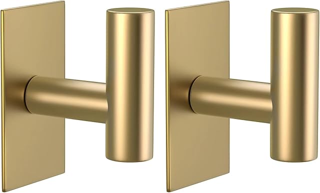 VAEHOLD Wall Mount Towel Hooks Gold, 2 Pack