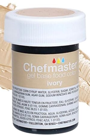 Chefmaster Ivory Gel Food Coloring | Vibrant Color | Professional-Grade Dye for Icing, Frosting, Fondant | Baking & Decorating | Fade-Resistant | Easy-to-Use | Made in USA | 1 oz