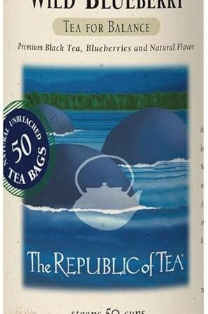 The Republic of Tea Wild Blueberry Black Tea - 50 Tea Bags, 2.8 oz | Caffeinated | Gourmet Black Tea