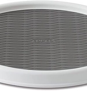Copco Basics Non-Skid Pantry Cabinet Lazy Susan Turntable, 12-Inch, White/Gray, 1 Count (Pack of 1)