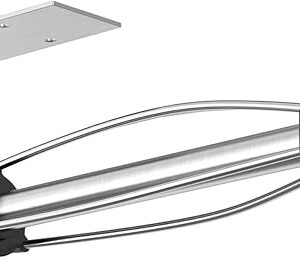 VAEHOLD Self Adhesive Paper Towel Holder Under Cabinet Mount, Wall Mounted Paper Towel Roll Holder with Damping Effect for Kitchen, Bathroom, Wall - SUS304 Stainless Steel (Brushed Silver)