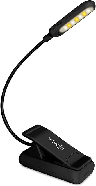 VAVOFO Rechargeable Reading Light 7 LEDs Black