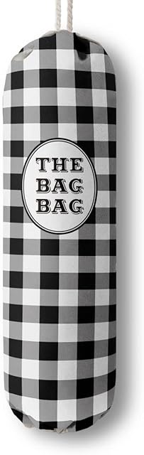 Black White Buffalo Check Plaid Grocery Bags Holder Organizer For Shopping Bags,Wall Mount Plastic Bags Storage Container Dispensers, Kitchen Housewarming Gifts For Women Family Friends Grandma Mom