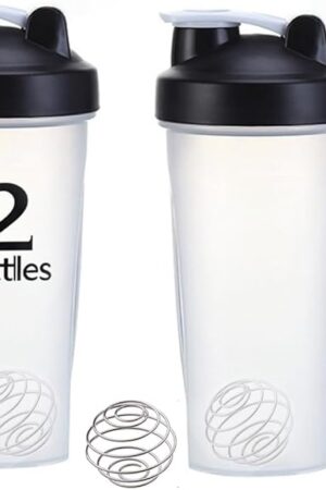2 Pack 28 oz Shaker Bottles for Protein Mixes, Protein Shaker Bottle with Stainless Steel Whisk Ball, Shaker Cup, Protein Bottle, Protein Shake Bottles