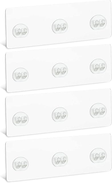 4 PCS Transparent Shower Caddy Adhesive Replacement Hook No Drilling