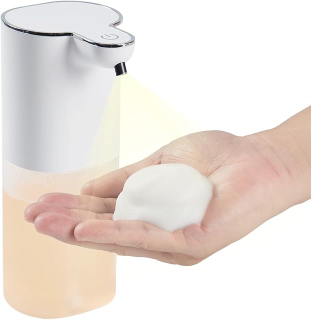 Automatic Foaming Soap Dispenser, Rechargeable, Touchless Foam Soap Dispenser with Motion Sensor for Bathroom & Kitchen