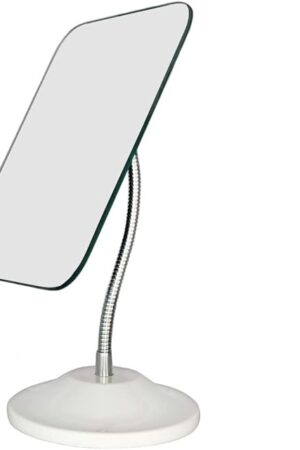 YEAKE Adjustable Flexible Gooseneck Makeup Mirror,360°Rotation Folding Portable Desk Vanity Mirror with Stand Shower Shaving Cosmetic Mirror Square