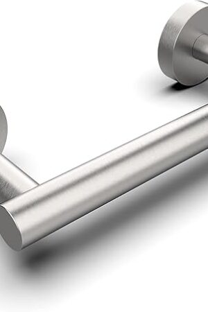Bathroom Toilet Paper Holder Wall Mount SUS304 Stainless Steel Double Post Pivoting Toilet Paper Roll Holder Wall Mounted for Bathroom RV Commercial Toilet Tissue Dispensers, Brushed Nickel