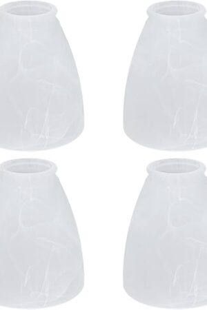 Aspen Creative 23062-4 Alabaster Transitional Style Replacement Glass Shade, 2-1/8" Fitter Size, 4-5/8" High x 4-1/8" Diameter, 4 Pack