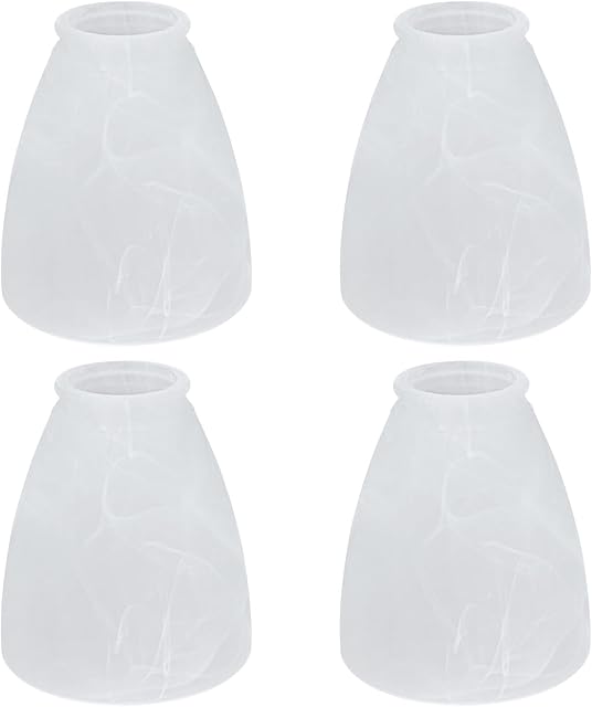 Aspen Creative 23062-4 Alabaster Transitional Style Replacement Glass Shade, 2-1/8" Fitter Size, 4-5/8" High x 4-1/8" Diameter, 4 Pack