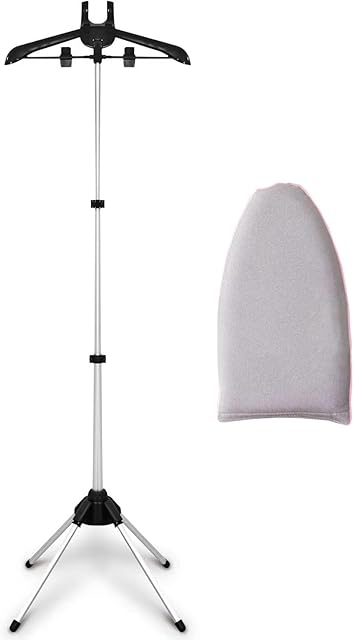 Garment Steamer Rack & Garment Ironing Glove for Steaming Clothes, Clothes Steam Rack, Adjustable StandingGarment Hanger Handled Mini Ironing Board, Hanging Steamer Ironing Accessories for Clothes