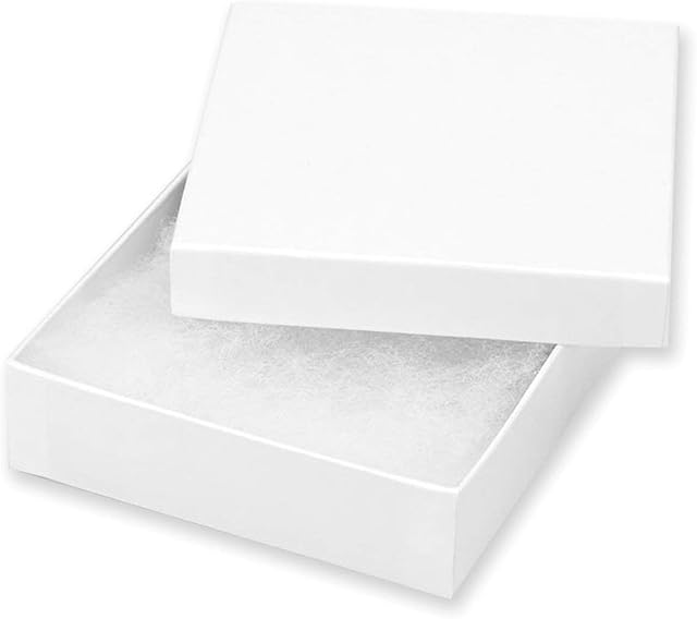 Darice Jewelry Boxes For Christmas - White - 3.5 x 3.5 x 7/8 inches - 6 pieces