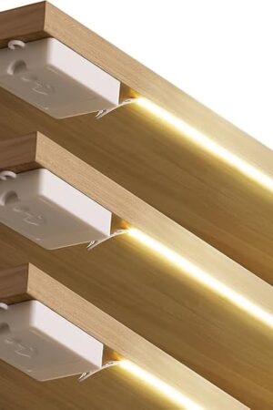 3 Pack COB LED Strip Lights, 3.3ft 320 LEDs Battery Powered LED Strip Lights, Flexible Cuttable light strips for Shelves, Under Cabinet Lighting, Closet, Cordless Click Light, 4000K Natural White