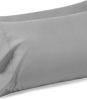 Comfyanno King Size Pillow Cases Set of 2, Soft & Breathable Pillowcases, Envelope Closure, Wrinkle-Free, Fade & Stain Resistant, Brushed Microfiber Fabric, Bed Pillow Covers - 20? x 40?, Gray