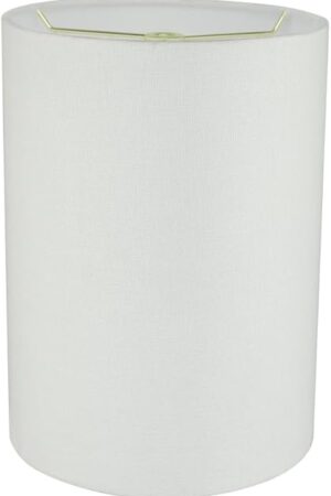 Aspen Creative 31261 Transitional Drum (Cylinder) Shaped Spider Construction Lamp Shade in White Linen, 8" wide (8" x 8" x 11")