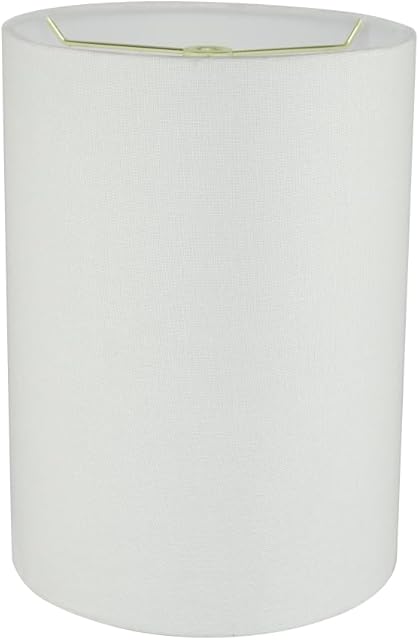 Aspen Creative 31261 Transitional Drum (Cylinder) Shaped Spider Construction Lamp Shade in White Linen, 8" wide (8" x 8" x 11")