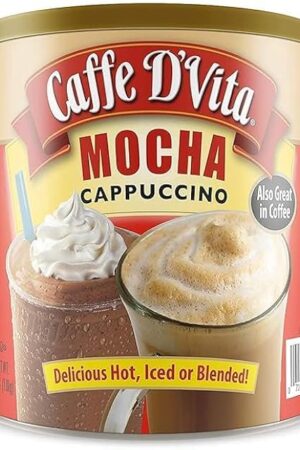 Caffe Vita Mocha Cappuccino Mix - Instant Cappuccino, Gluten Free, No Cholesterol, No Hydrogenated Oils, No Trans Fat, 99% Caffeine Free, Mocha Mix - 4 LBS