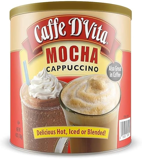 Caffe Vita Mocha Cappuccino Mix - Instant Cappuccino, Gluten Free, No Cholesterol, No Hydrogenated Oils, No Trans Fat, 99% Caffeine Free, Mocha Mix - 4 LBS