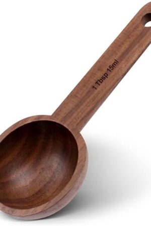 Coffee Scoop,CISHNOU Wooden Tablespoon Scoop Wooden Coffee Ground Spoon Measuring for Coffee Beans Whole Beans Ground Beans or Tea Home Kitchen Accessories - 1 Pack 15ml