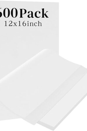 600Pcs Parchment Paper Sheets for Baking, 12 x 16 Inch, White, Non-Stick Precut Half Sheet Parchment Paper for Baking, Cooking, Air Fryer, Oven