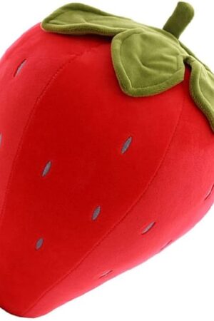 Cute Fruit Kids Pillow Stuffed Strawberry Plush Pillows Super Soft Girls Pillows Cushion Seat for Kids Toys (Red,7.8"/20cm) 1 Count (Pack of 1)