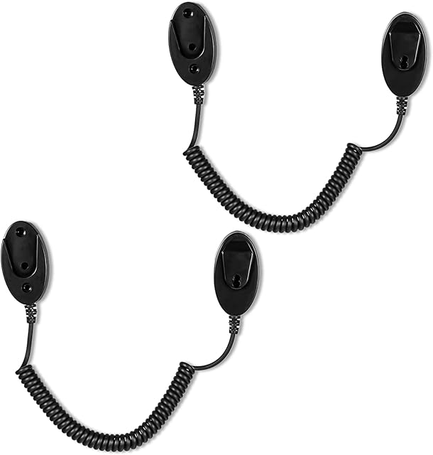 2Pack Magnetic Remote Control Holder with Spring Ropes, Retractable Remote Control Tether with Adhesive Holder Anti-Loss Security Cable Lock for TV Fan Air Conditioner Remote