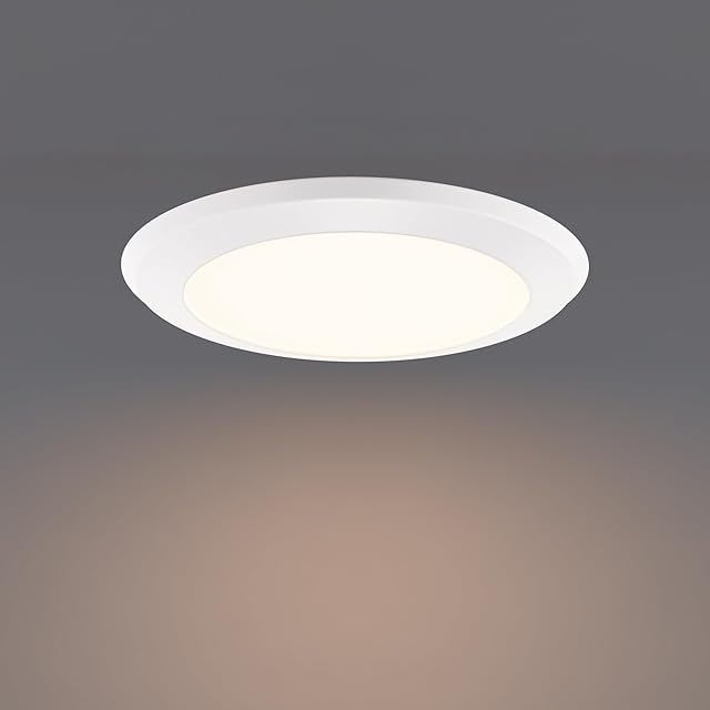Builder Essential 6in Round LED Recessed Flush Mount 10W 2700-3000-3500-4000-5000K White