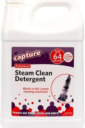 Capture Professional Steam Clean Detergent for All Machines - Home, Car, Dogs & Cats Pet Carpet Cleaner Solution - Strength Odor Eliminator, Stains Spot Remover (1 Gallon)