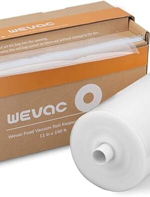 Wevac 11? x 150’ Food Vacuum Seal Roll Keeper with Cutter, Ideal Vacuum Sealer Bags for Food Saver, BPA Free, Commercial Grade, Great for Storage, Meal prep and Sous Vide