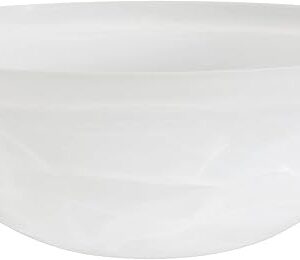 Aspen Creative 25002-65-1, Flush Mount/Semi-Flush Mount Alabaster Glass Shade, 1/2" Center Hole, 11-1/2" Diameter x 4" Height