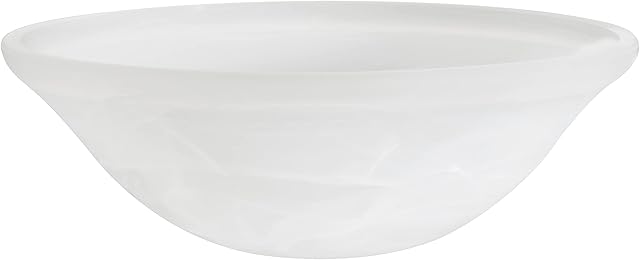 Aspen Creative 25002-65-1, Flush Mount/Semi-Flush Mount Alabaster Glass Shade, 1/2" Center Hole, 11-1/2" Diameter x 4" Height