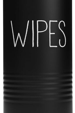 Wipe Holder for Kitchen/Bathroom Counter, Disinfectant Wipe Container, Farmhouse Kitchen Decor, Vintage Countertop Wipe Storage Organizer Caddy, with Matte Black