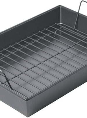 Chicago Metallic 16947 Professional Roast Pan with Non-Stick Rack, 13-Inch-by-9-Inch, Gray