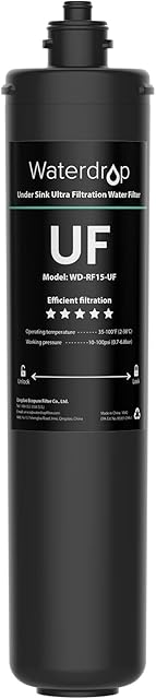 Waterdrop RF15-UF 0.01 Micron Replacement Filter Cartridge for 15UA/15UA-UF/15UB/15UB-UF/15UC/15UC-UF Under Sink Water Filter, Reduces Lead, Chlorine, Bad Taste & Odor, 19K Gallons High Capacity