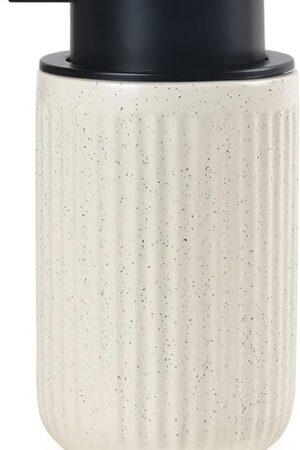 BosilunLife Foam Hand Soap Dispenser - Ceramic Foaming Soap Dispenser for Bathroom 12oz Refillable Liquid Lotion Soap Dispenser with Rust-Proof Foaming Pump for Countertop