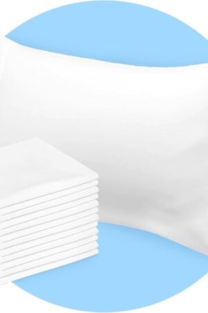Avalon Bedding Pillow Cases Standard Size White Pillow Cases Set of 12 Cotton Blend 200 TC Soft & Breathable Perfect for Home & Hospital, Hotel Quality Queen Pillow Protectors 30x20 Inches
