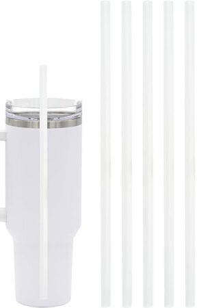6 Pcs Replacement Straw for Stanley Adventure Quencher 40 oz 30 oz Cup Tumbler,Straws with Cleaning Brush for Stanley Accessories
