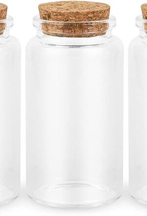3PC100ML Empty Glass Jars with Cork Stoppers for DIY Art Crafts Projects Decoration Party Supplies and Wedding Party Favors for DIY Art Crafts Projects Decoration Party Supplies Wedding