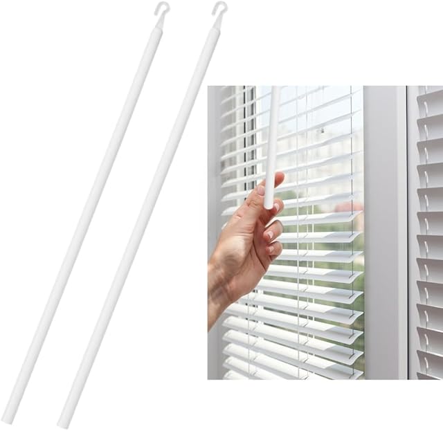Detachable Blind Rods Blind Wands Replacement with Hook 24 Inches Blinds Handle Replacement 2 Pcs Window Blinds Wand Replacement