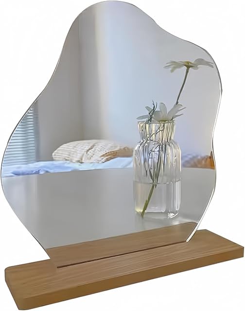 Aesthetic Room Decor Desk Mirror, Decorative Locker and Table Frameless Mirror, Cute Cloud-Shaped Asymmetrical Mirror