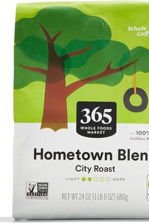 365 by Whole Foods Market, Hometown Blend Whole Bean Coffee, Medium-Light Roast, 24 Ounce