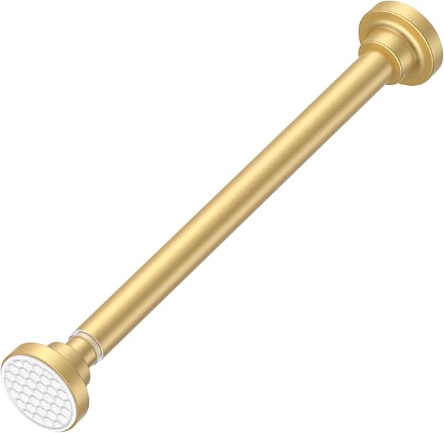 AIZESI Small Tension Rod 18 To 27 Inch,1 - Inch Diameter Gold Tension Curtain Rod Small Tension Rod No Drilling, Anti - Slip, Anti - Rust Short Tension Rod