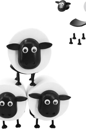 3-Pack Sheep Toilet Paper Roll Holder Set, OPP Packaging - Cute Bathroom Organizer with Adorable Design