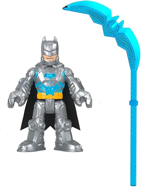 The Replacement Part for Imaginext Playset Inspired by DC Superfriends - HGX97 ~ Replacement Poseable Batman Figure and Blue Battle Accessory
