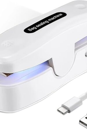 2 In 1 Mini Bag Sealer with Cutter, Rechargeable Heat Sealer, Portable Snack Bag Sealer for Plastic Bag Food Storage