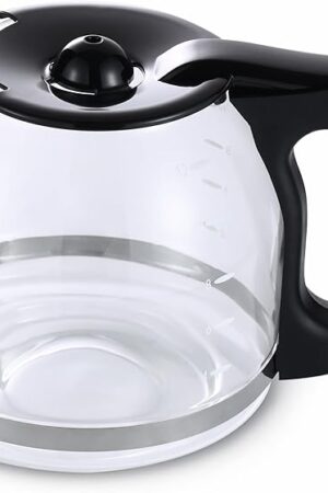 12-Cup Glass Replacement Carafe for Mr. Coffee Model #SK12, SK13, EHX23, JWX31, SJX23, SJX39 (Black, Replaces PLD12-RB)