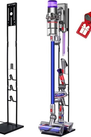 Vacuum Stand Compatible for DysonV15V11V12V10V8V7V6,Metal Storage Bracket Compatible for Dyson Handheld Cordless Vacuum Cleaners & Accessories & Attachments，Equipped with Trigger Lock